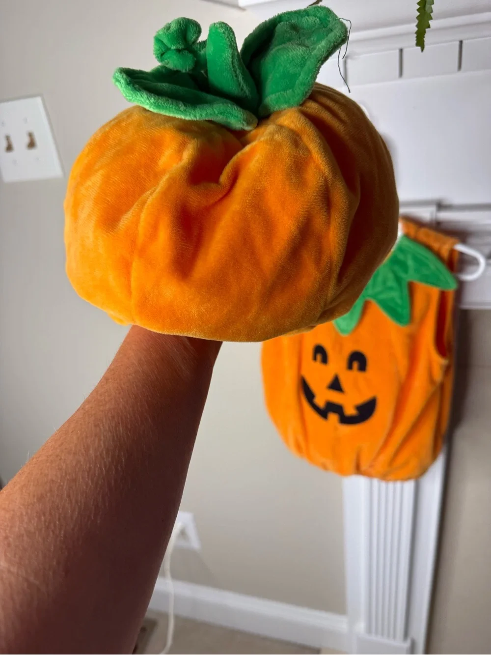 Baby Pumpkin Costume with hat Orange Jack-O'-Lantern Outfit 0-6 months
